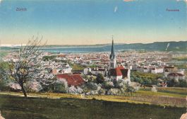 Zürich ZH Stadtpanorama mit Kirche