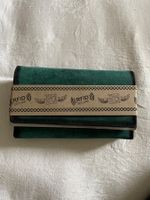 Portmonee Portemonnaie Geldbörse grün Leder viel Fächer 50