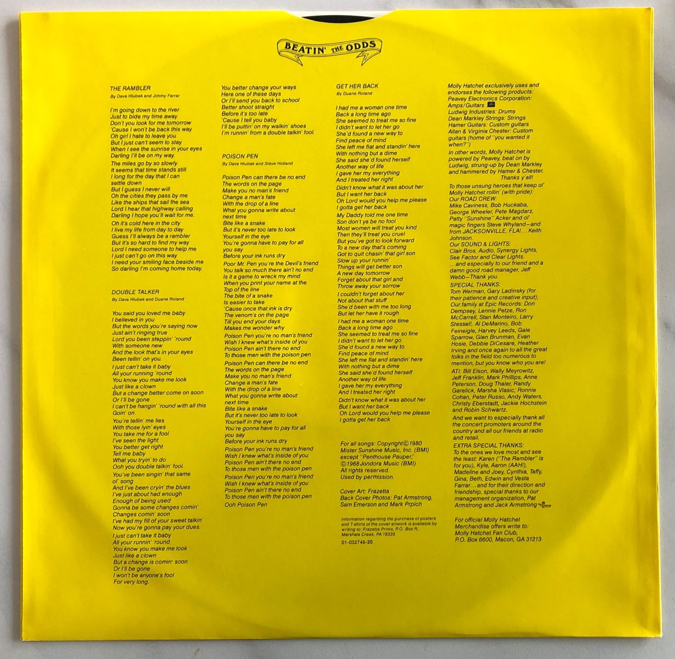Schallplatten: MOLLY HATCHET - BEATIN' THE ODDS – Gebraucht aus Poliez-Pittet von Newtown-Records 2