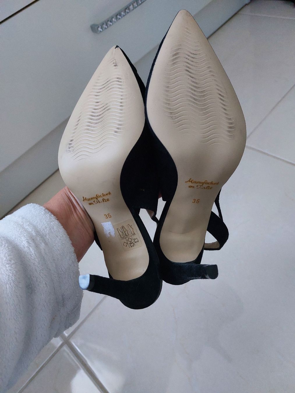 Damenschuhe: Escarpin San Marina, noir , en daim véritable – Neu und originalverpackt aus Formangueires von Fabienne1974 4