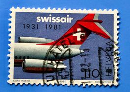 Nr.653   50 Jahre SWISSAIR GESTEMPELT Sonderpostmarken I 