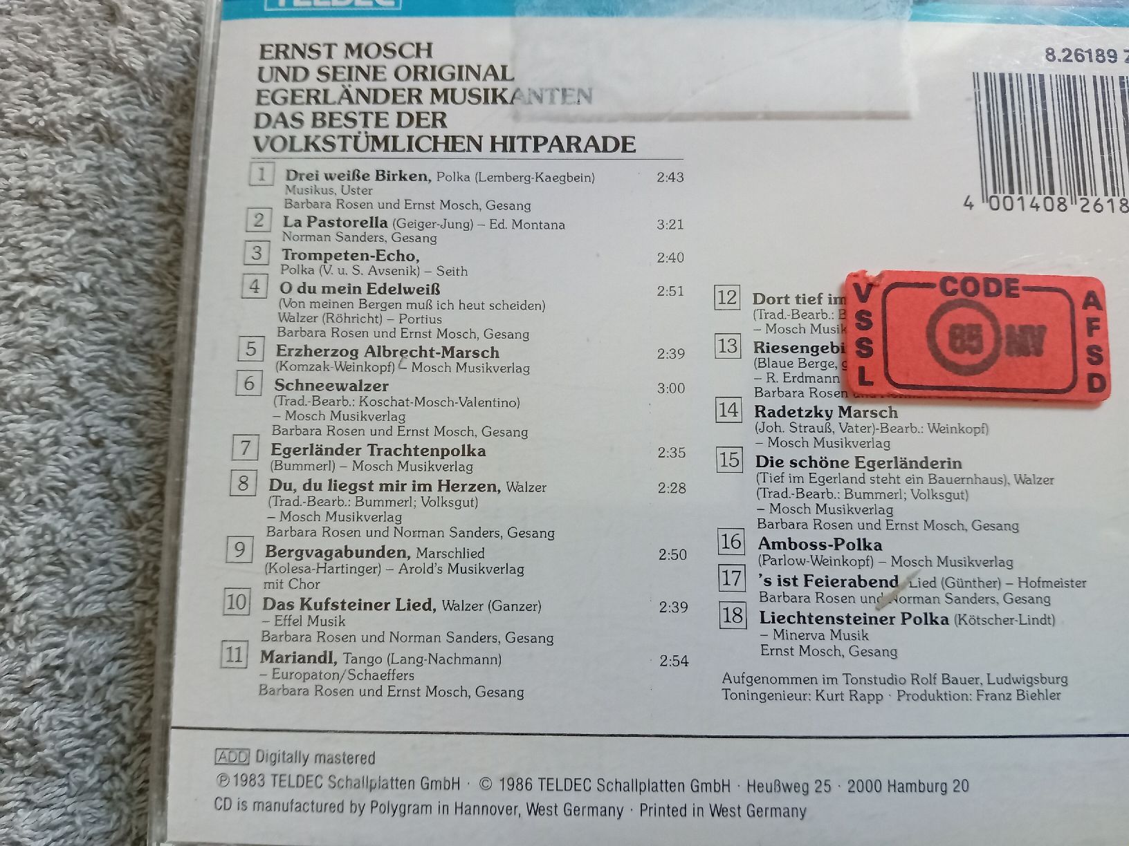 CD: CD Ernst Mosch u.seine Egerländer Musikanten – Usato da Witterswil venduto da hele04 1