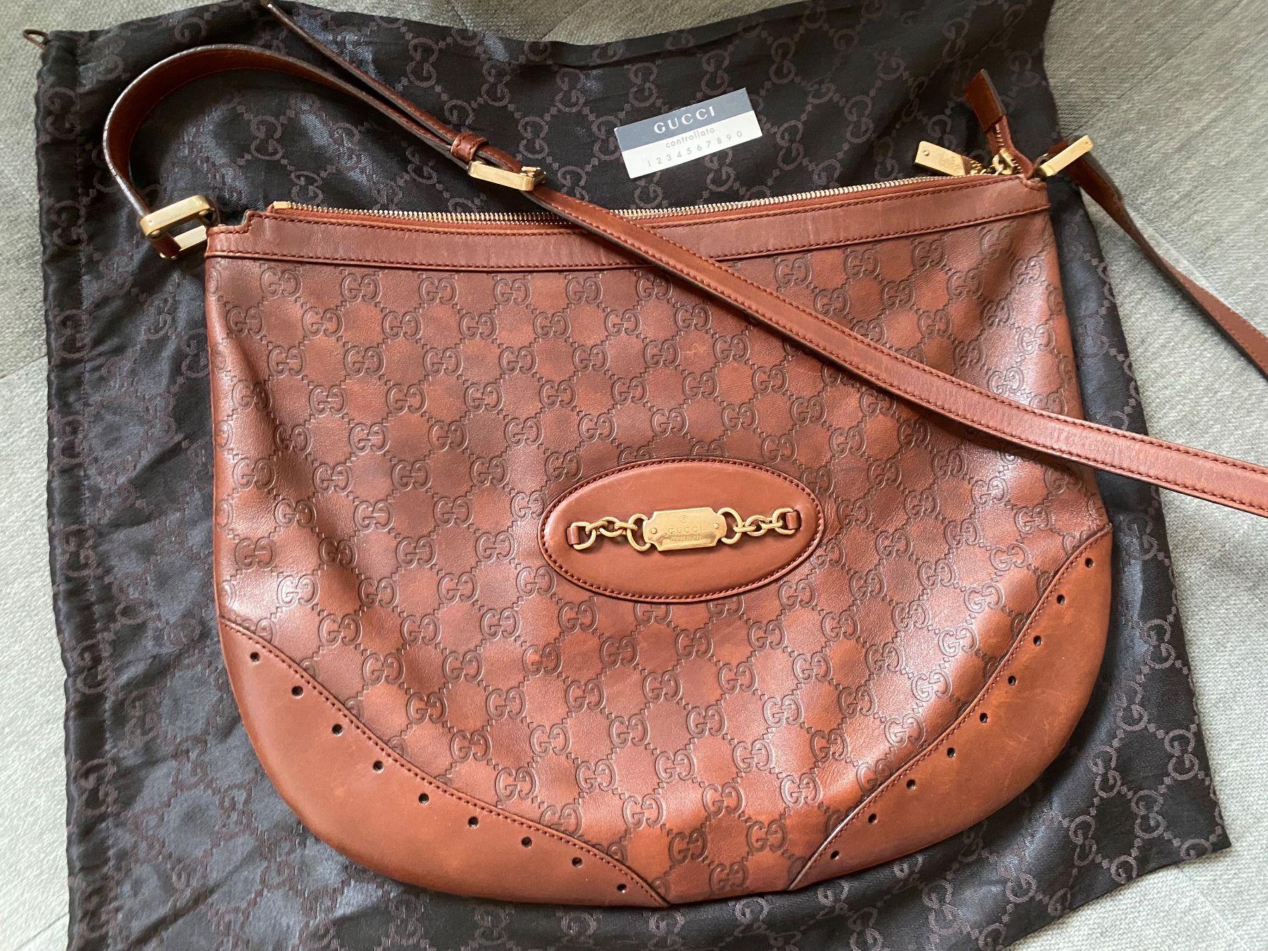 Gucci Borse: Guccissima Shoulder Bag, Leder braun – Usato da Zürich venduto da Scheidegg1