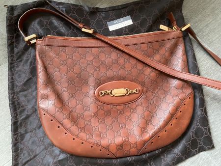 Guccissima Shoulder Bag, Leder braun