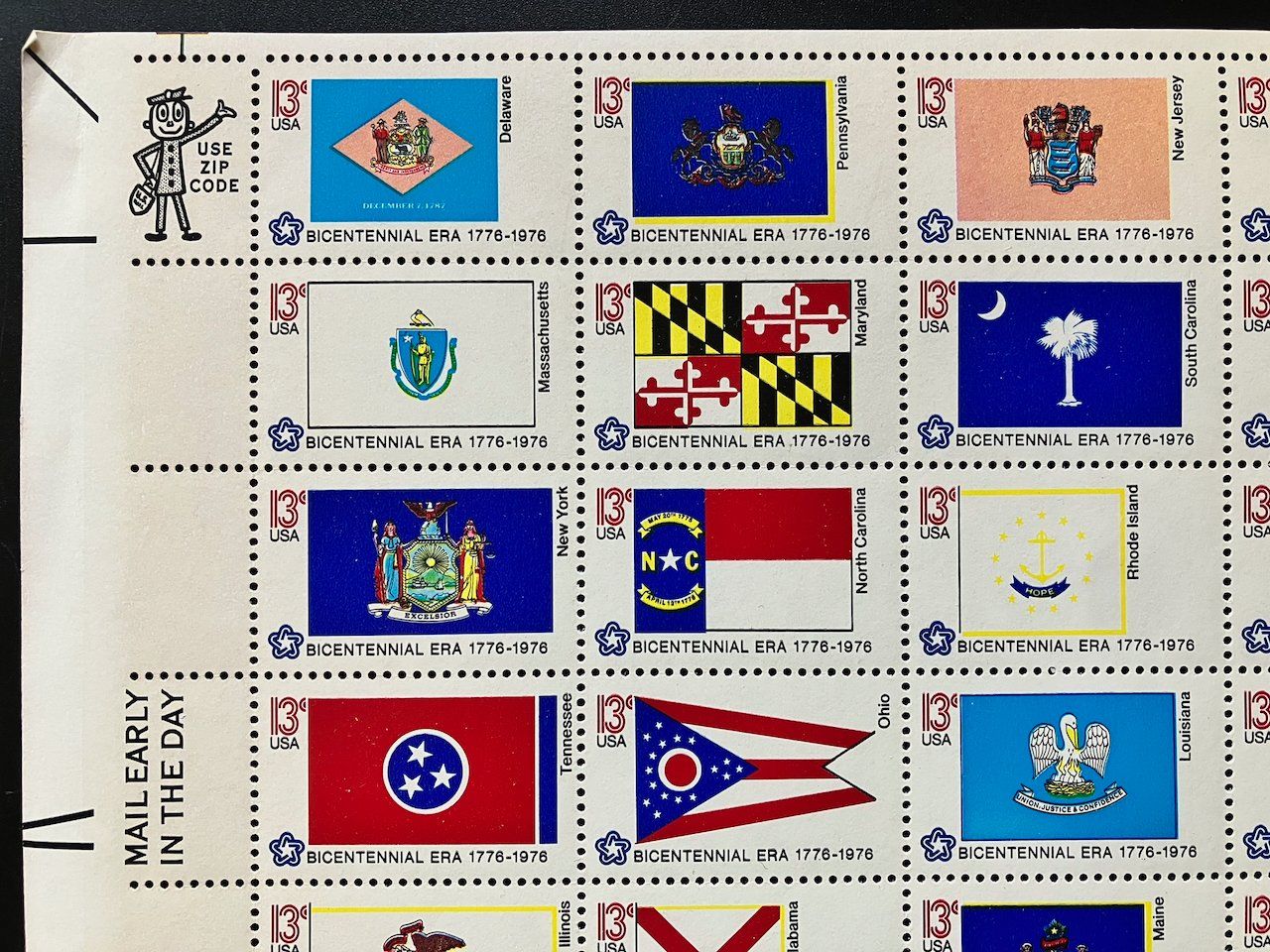 Tutti i francobolli: USA Bogen mit Flaggen 1976 postfrisch – Usato da Nesslau venduto da zueri6 1