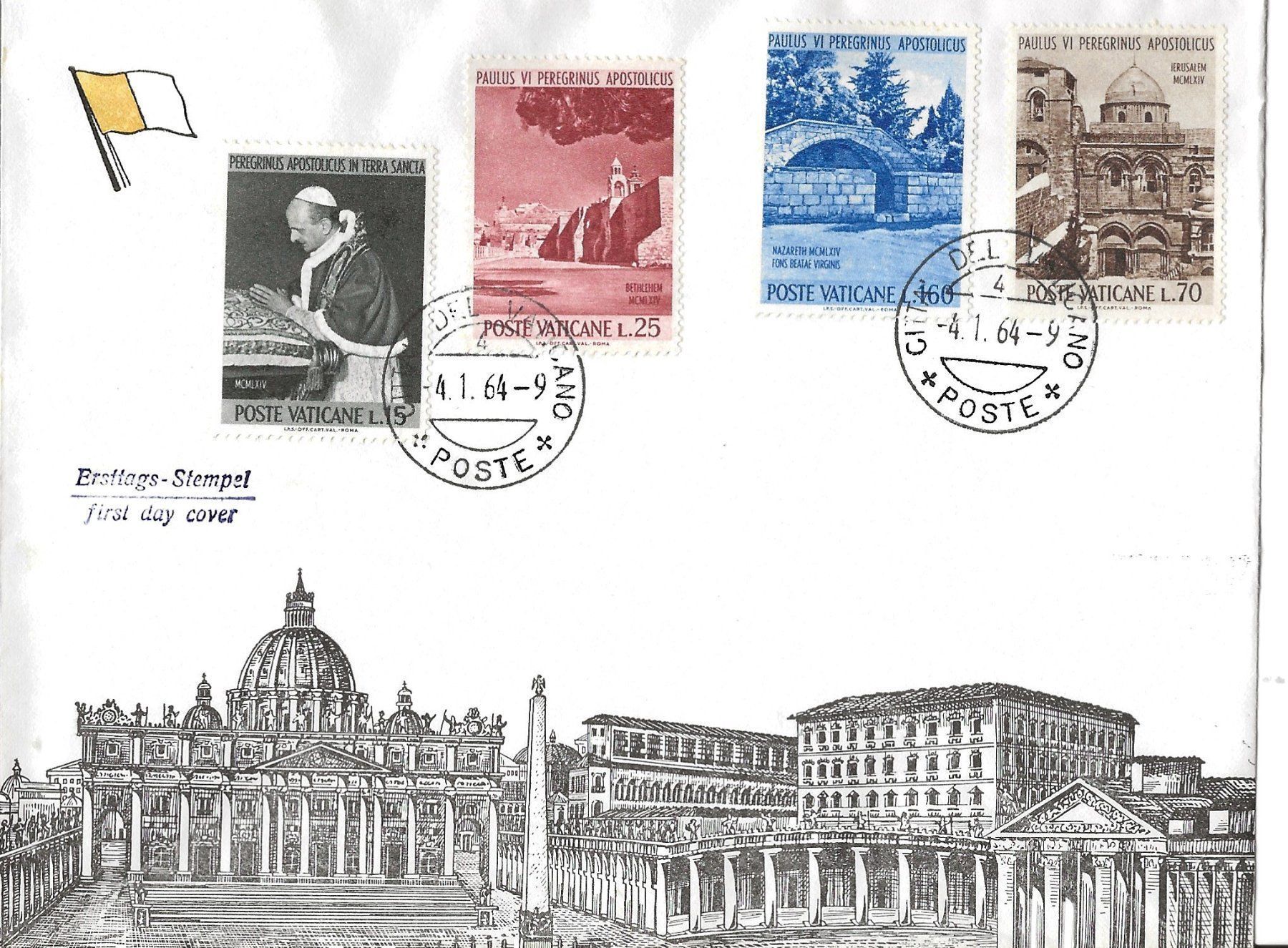 Tutti i francobolli: Vatikan, FDC, 1964 – Usato da Frauenfeld venduto da Merk52