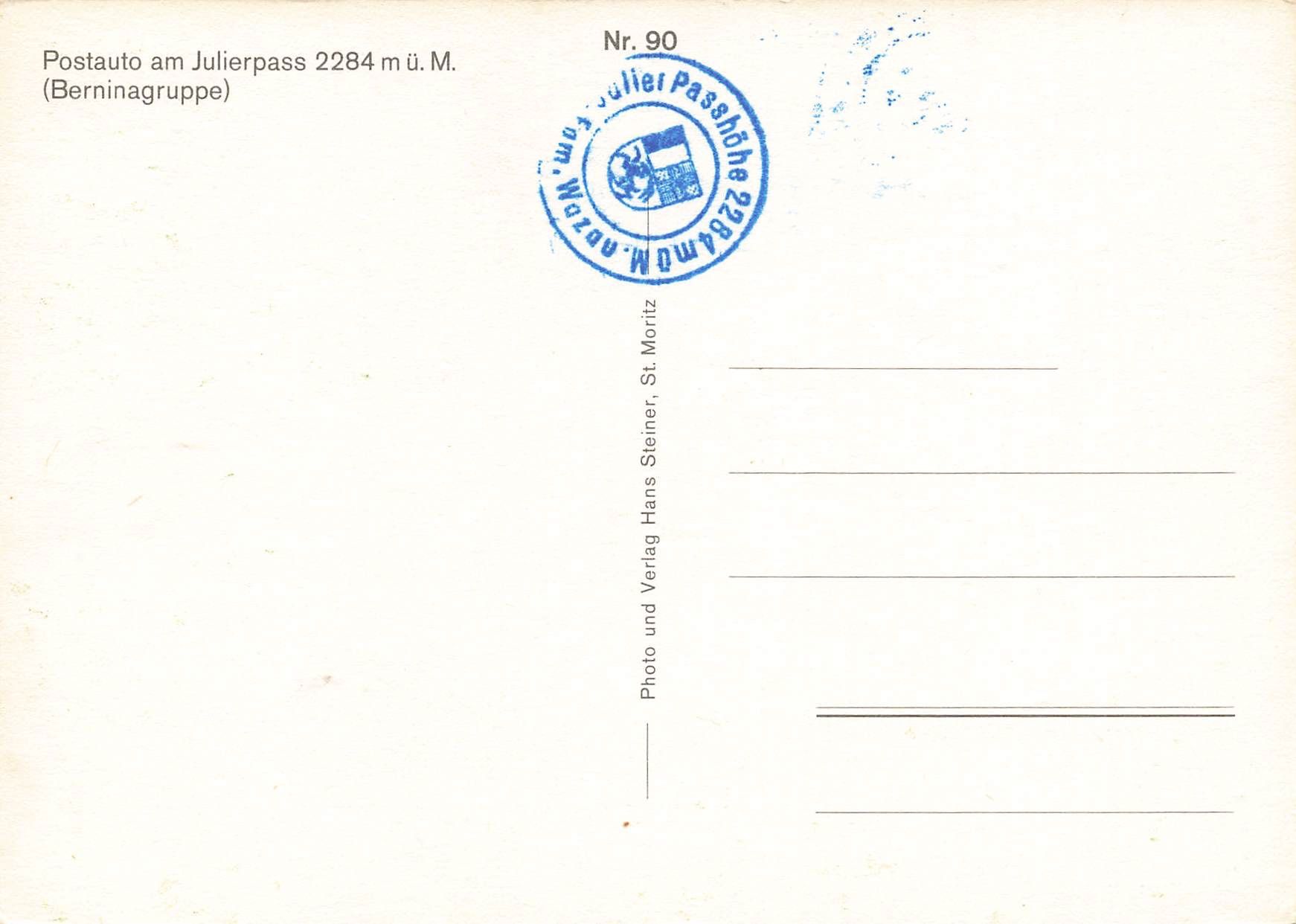 Ansichtskarten: Postauto Voiture postale Auto Postale PTT julierpass Gr – Gebraucht aus Biasca von Blenio71 1