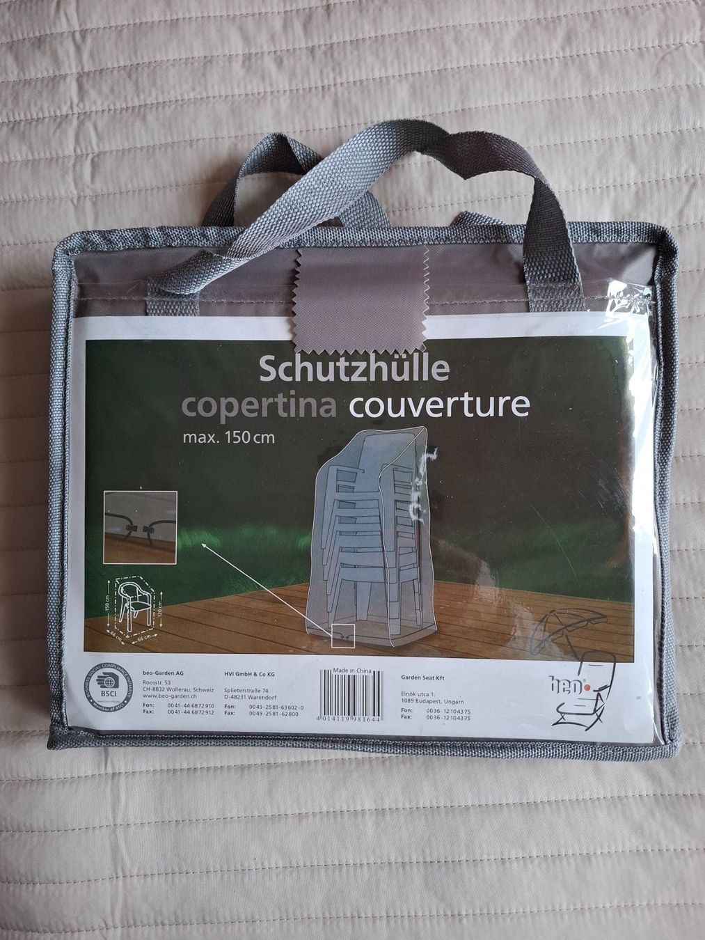 Schutzhüllen: Schutzhülle Gartenmöbel bis 150cm, Wasserdicht – Neu und originalverpackt aus Affoltern am Albis von Sabinezc