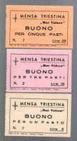 Italien Mensa Triestina buoni per pasti uniface 3 stück UNZ