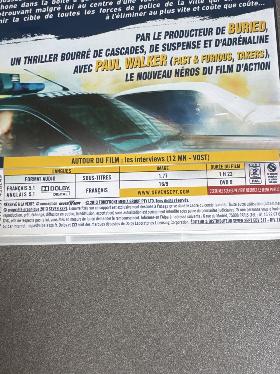 Tutti i DVDs: DVD Run Out avec Paul Walker – Usato da Veyrier venduto da Deniro2 2