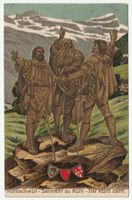 Postkarte Rütlischwur - 1918 - Briefmarke Tellknabe 7½ Rp.