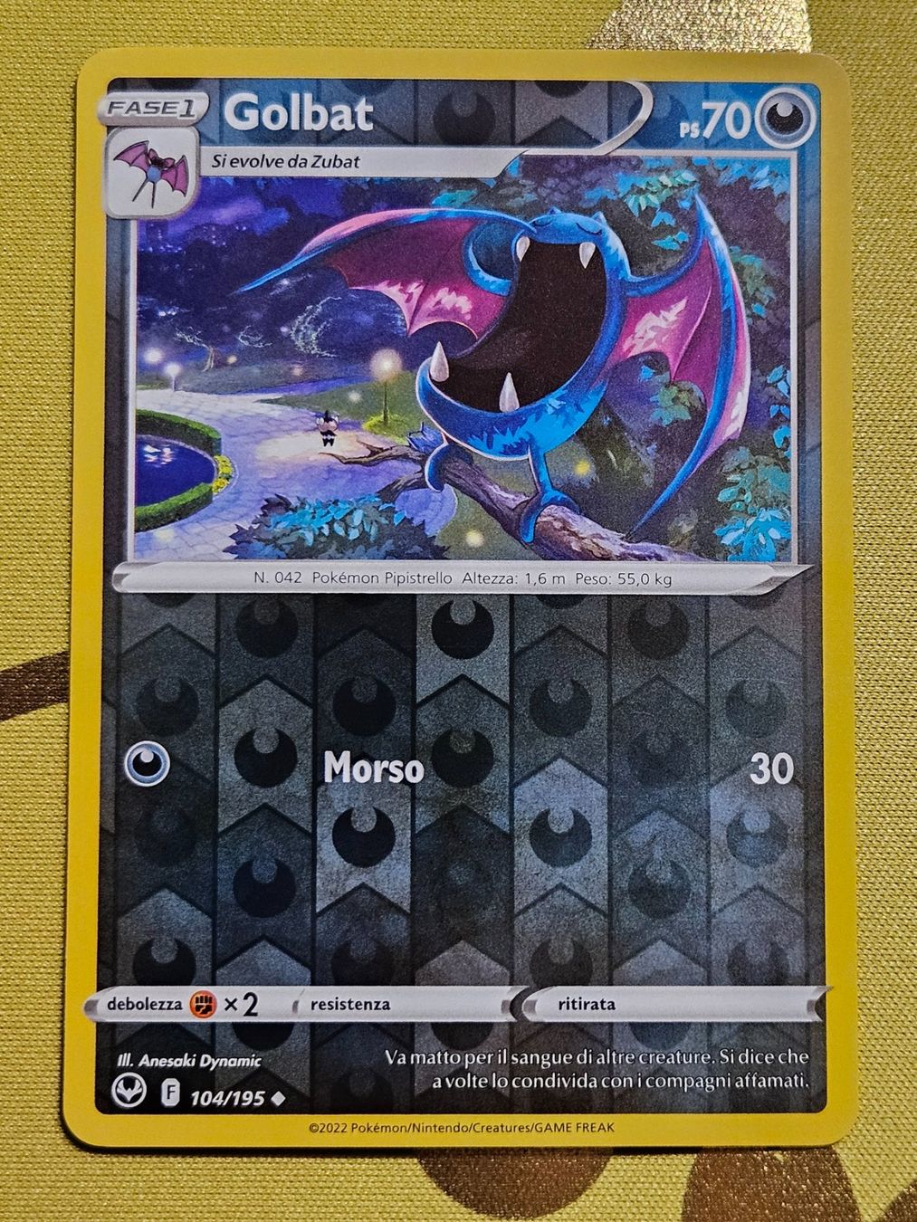 Pokémon Carte collezionabili: Silver Tempest - Golbat 104/195 IT – Usato da Bellinzona venduto da Pokemarco