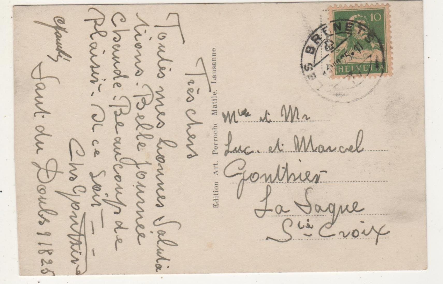 Cartoline postali: Ansichtskarte Les Bassins du Doubs 1925 – Usato da Remetschwil venduto da Hofiii 1