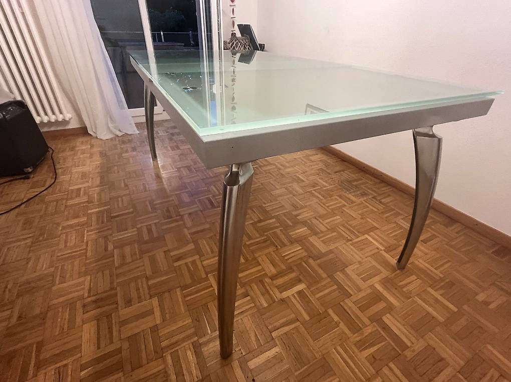 Tische: EINZIGARTIGER DELUXE DESIGN-GLASTISCH – Gebraucht aus Oberrieden von Goldbarsch 1