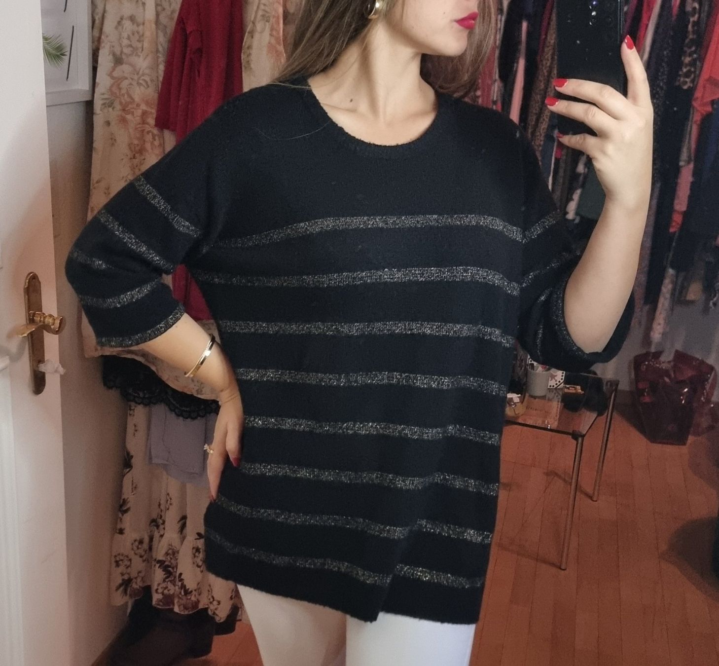 Maglioni & Felpe: Schwarzer Glitzerpullover Gr. XL/XXL , Festlich – Usato da Wald ZH venduto da CapLux 2