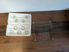 Tic Tac Toe Spiel aus Glas, tolles Design