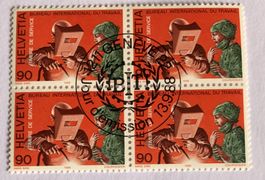 4 er Block OMS mit Vollstempel  Geneve