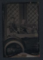 Fotografie Ferrotypie zwei junge Knaben 