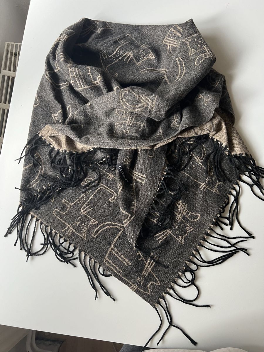Foulard & Sciarpe: Kaschmir-Schal mit Katzenmotiv Neu – Nuovo e nell'imballaggio originale da Zürich venduto da Vma_reuse