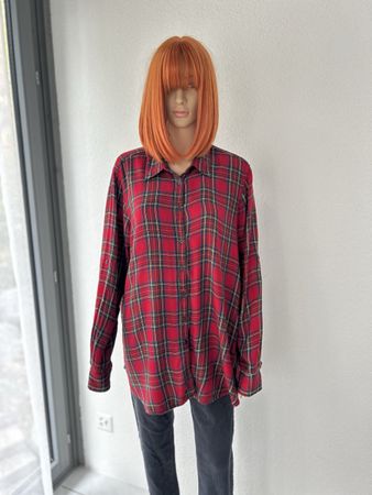 Lauren Ralph Lauren Plaid Shirt Viscose Red Size M