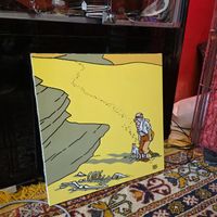 Toile peinte à la main case de tintin hergé