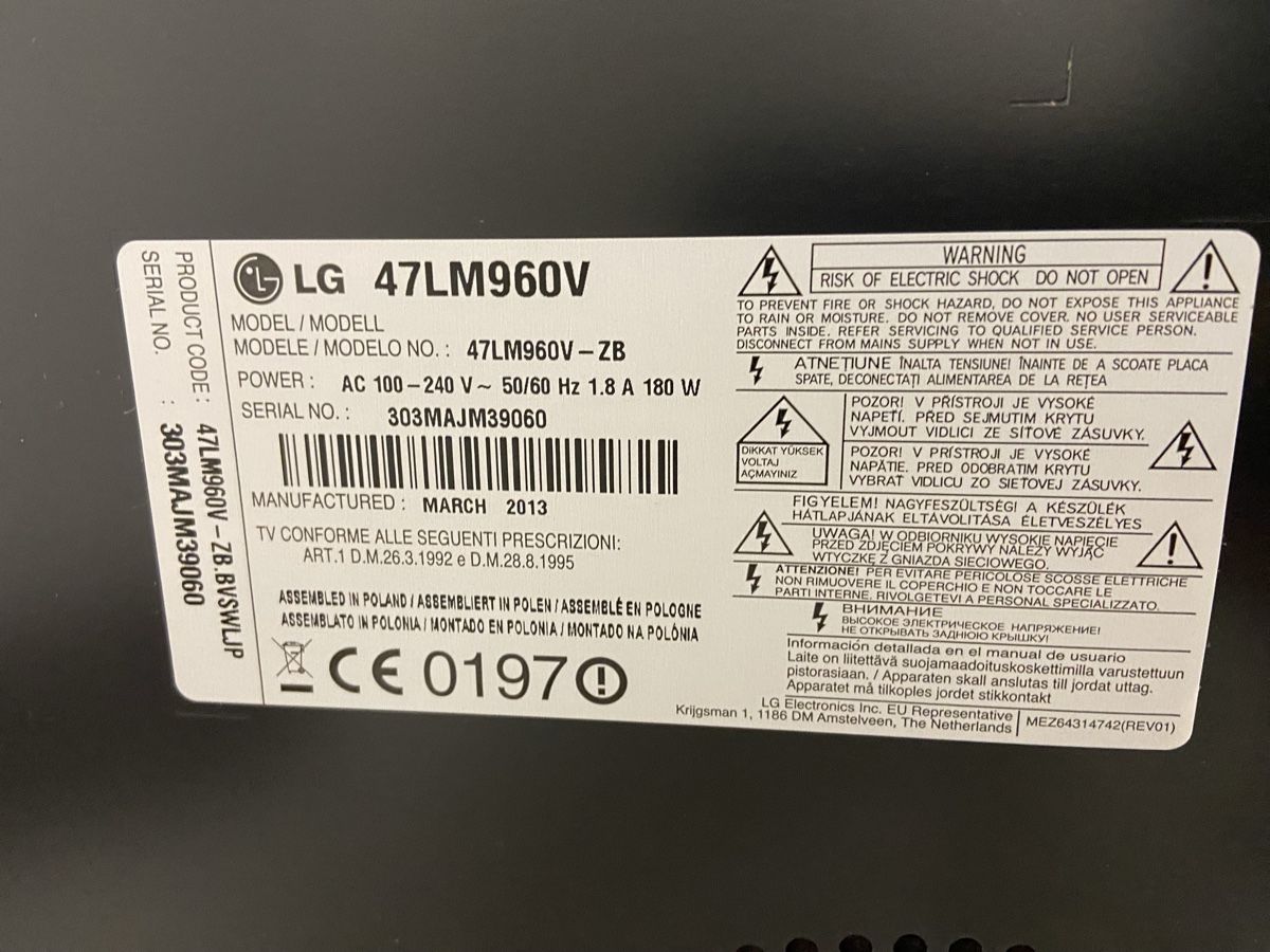 Televisori: LG 47LM960V - 47 Zoll – Usato da Dietikon venduto da brocki-eyra 7