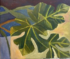Fig Leaf Painting Still Life Original Art Geschenkidee