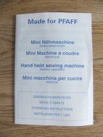 Gebrauchsanweisung für Pfaff Mini Nähmaschine