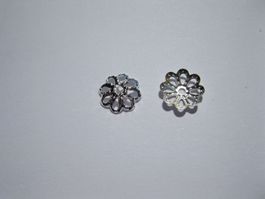100 Perlenkappen filigran, versilbert, 7mm