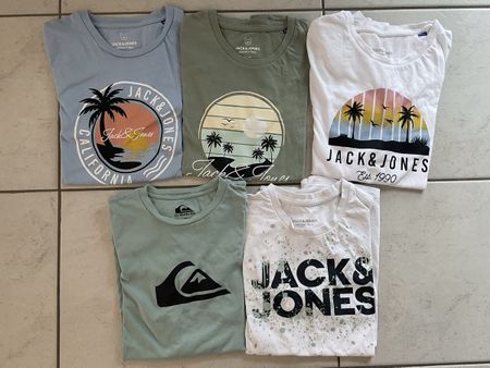 Tshirts 5 Stück JACK&JONES und Quiksilver Grösse 164
