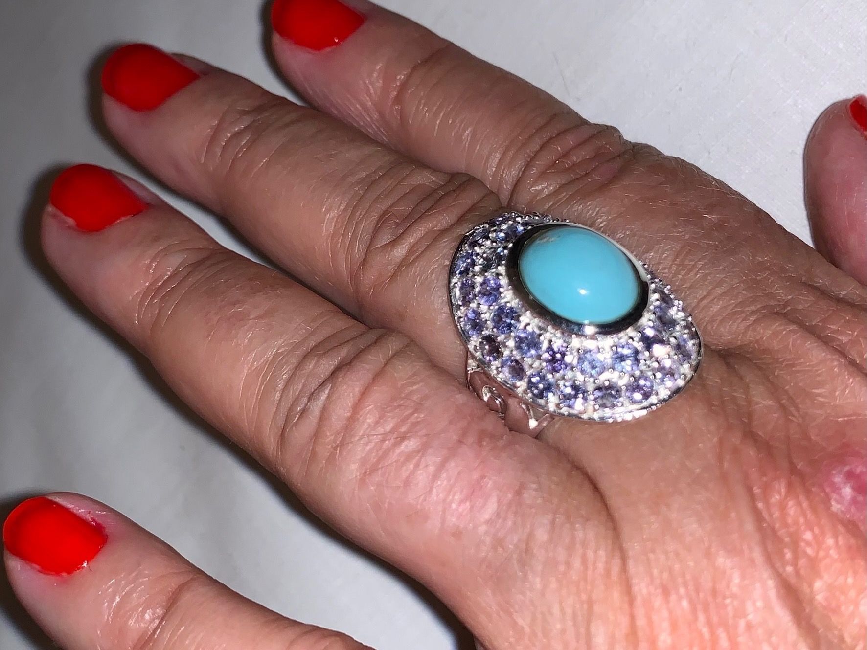 Llan Valls Joies Ringe: Sleeping Beauty Turquoise & Tanzanites Sterl.Silver 925 Ring – Neu (gemäss Beschreibung) aus Birsfelden von Brut 4