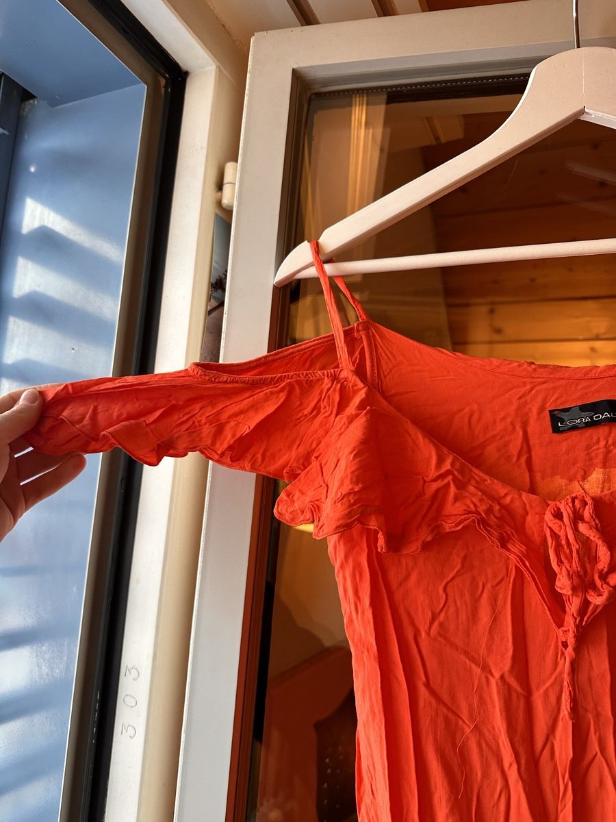 Kleider: Sommerkleid Maxi Rot mit fallenden Ärmeln – Gebraucht aus Zürich von BettinaMarie2308 1