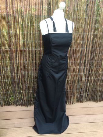 Longue robe noire + ceinture pour soirée, taille 42
