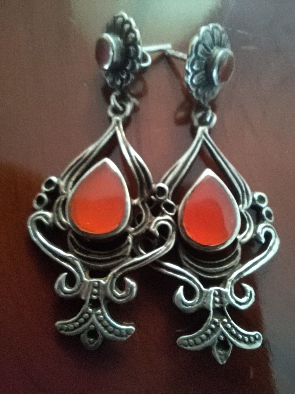 Orecchini pendenti & Orecchini a lobo: Vintage Ohrringe Silber mit Karneol – Usato da Uster venduto da jul_8jwz 1