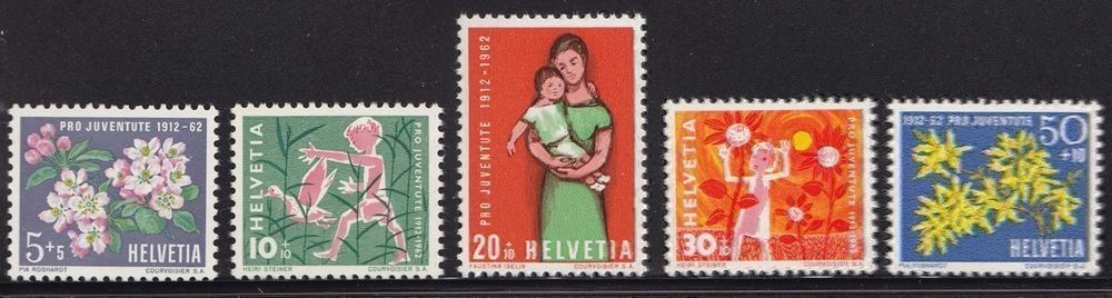 Tutti i francobolli: 1962, Nr. J193-197 Pro Juventute Satz,  postfrisch – Nuovo (secondo la descrizione) da Baden venduto da Eggi