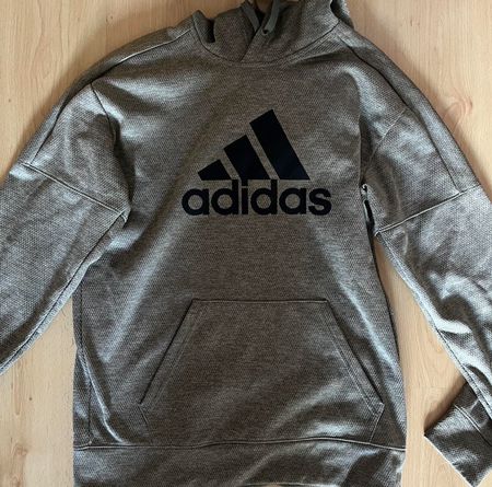 Adidas Hoodie Grau meliert, Sportlich und Bequem, Grösse M