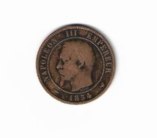 Dix Centimes / Napoleon III Empereur 1854 Münze