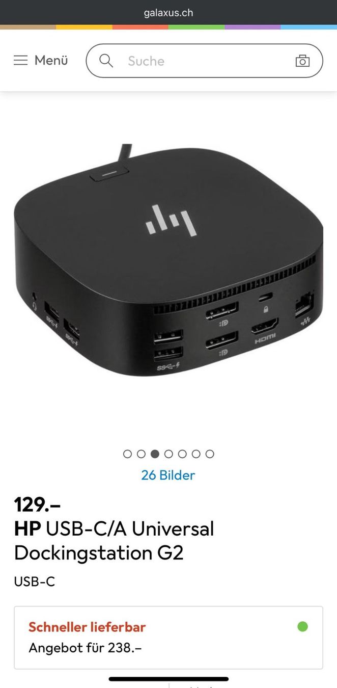 Hewlett Packard Docking station: NEU HP USB-C/A Universal Dockingstation G2 OVP unbenutzt – Nuovo e nell'imballaggio originale da Gretzenbach venduto da dzollero 1