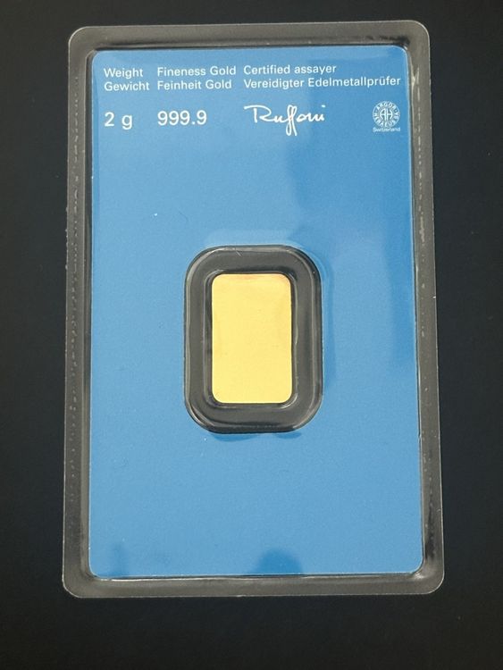 Metalli preziosi: Goldbarren 2 g Kantonal Bank – Nuovo e nell'imballaggio originale da Untersiggenthal venduto da byiggy 1