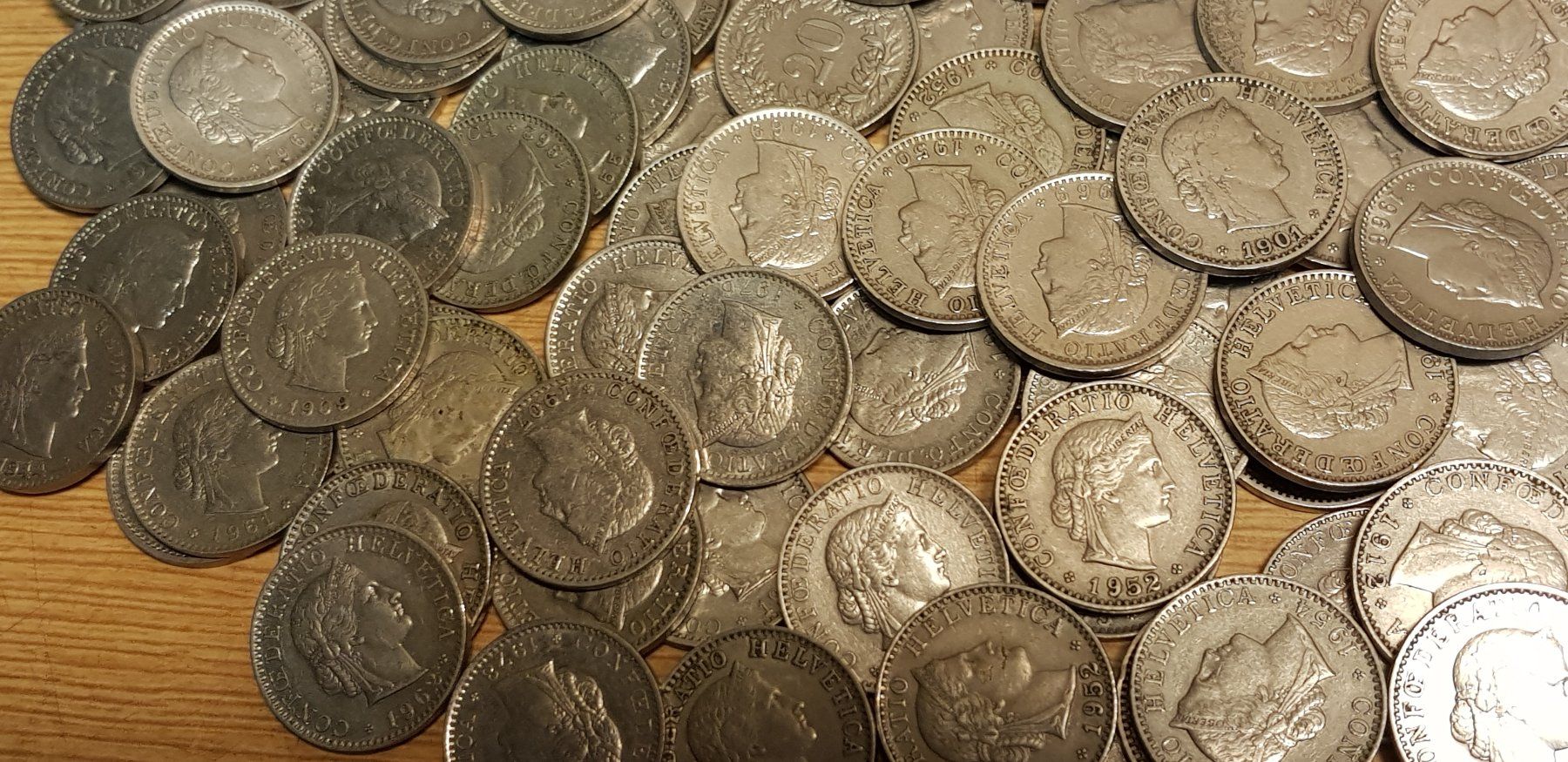 Tutti le monete: 452 Stk. 20 Rappen ab 1881 - ca. 1993. – Usato da Schöftland venduto da Topdeal4 7