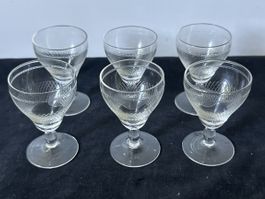 6 Vintage Gläser, geschliffen, Likörgläser, Schnapsgläser