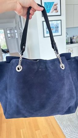 Jimmy Choo Tasche, Damen, Dunkelblau Wildleder Guter Zustand