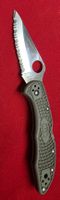Couteau Spyderco Delica 4 lame dentelée vert occasion