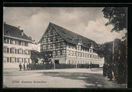 Winterthur, Kaserne mit Soldatenaufstell