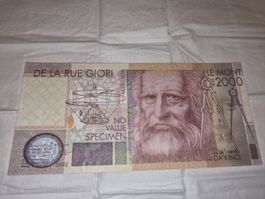 Billet commémoratif Leonardo Da Vinci