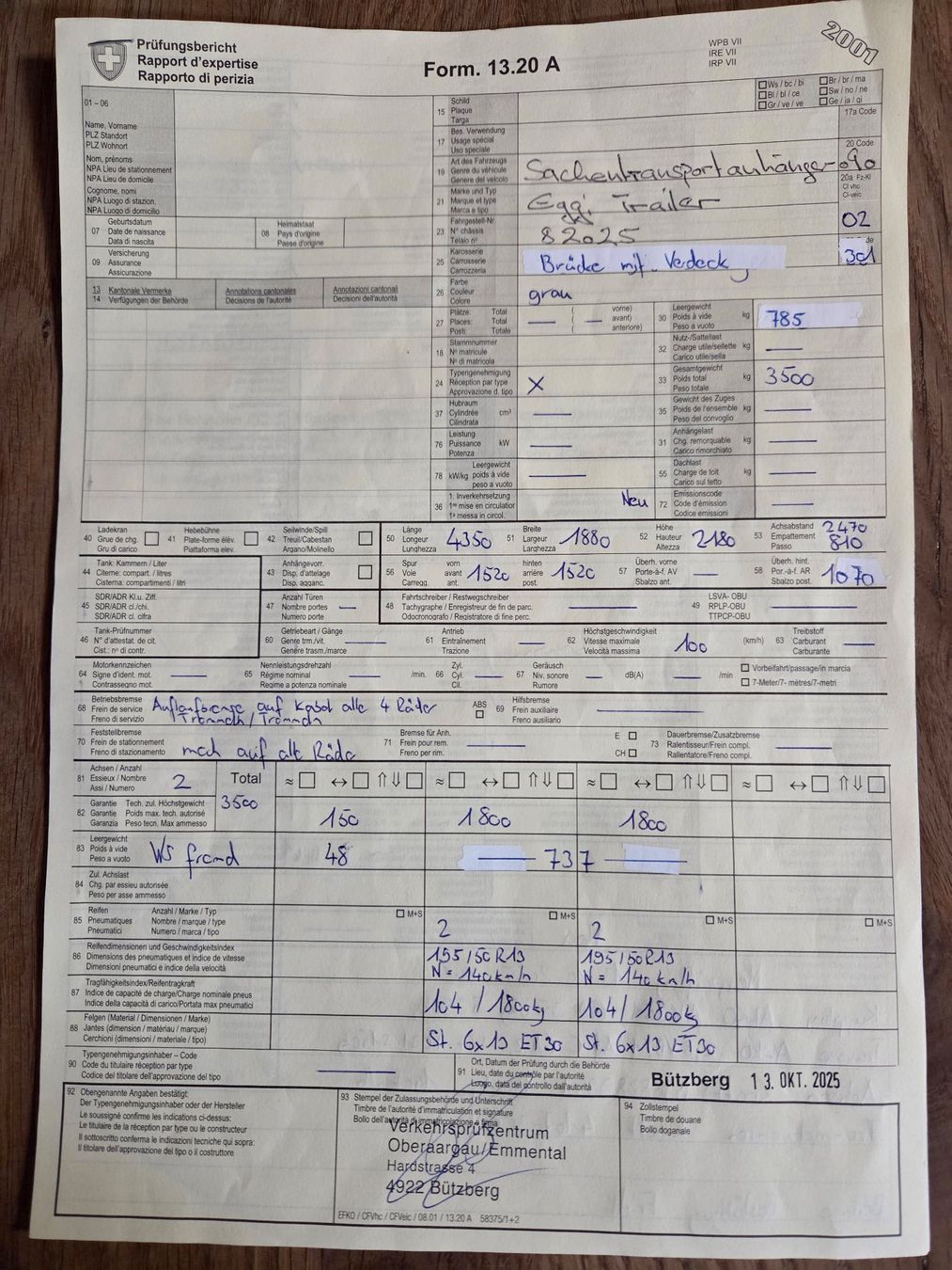 Rimorchi: Sachentransportanhänger – Nuovo (secondo la descrizione) da Eriswil venduto da Fiat691 7