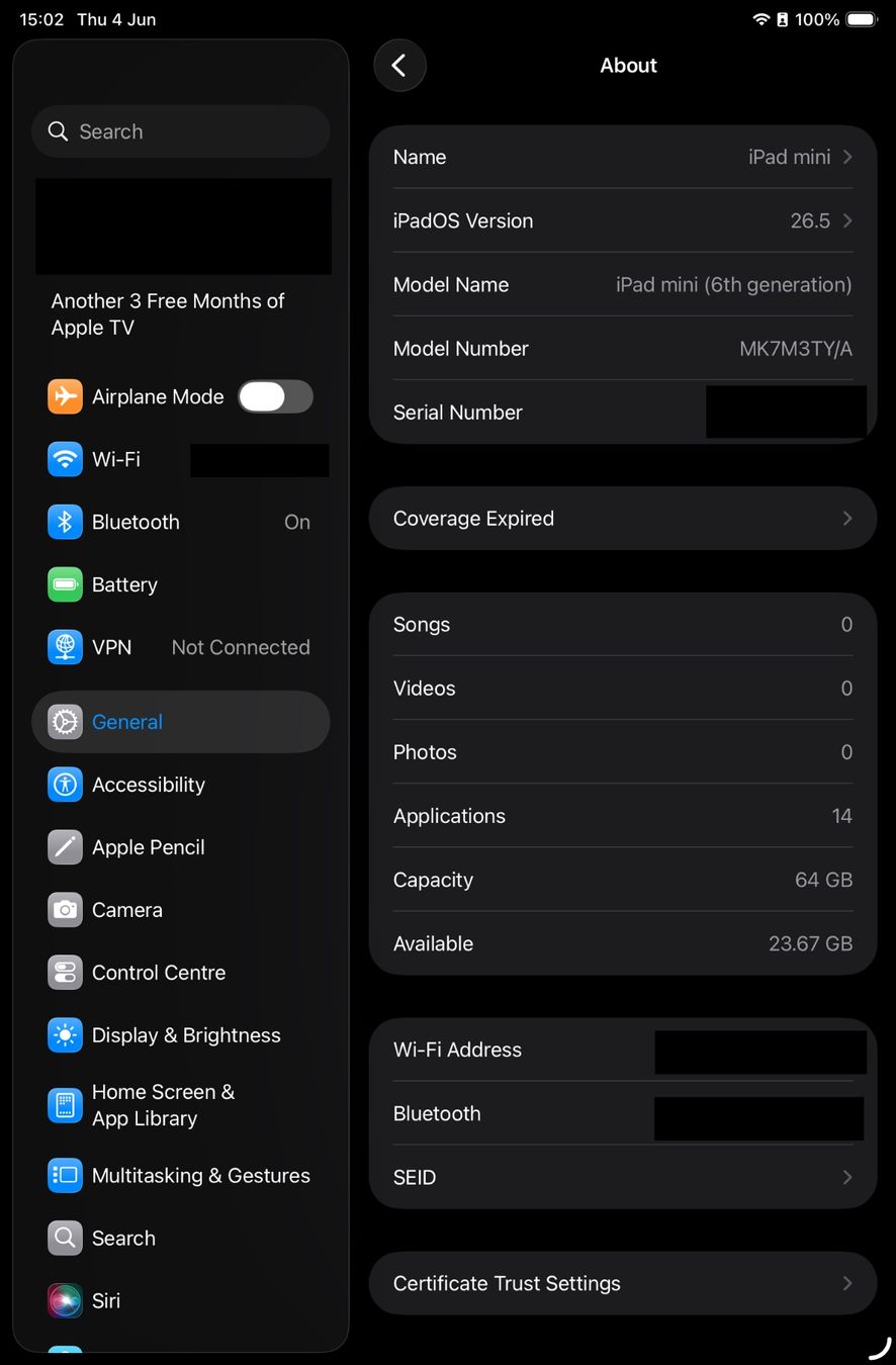 Apple Tablet PC: iPad Mini 64GB (6th Generation, USB-C, Space Gray) – Gebraucht aus Thalwil von DrZoidbergo 5