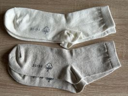 2 paar Socken Baumwolle grau /ecru Grösse 35-38 neu