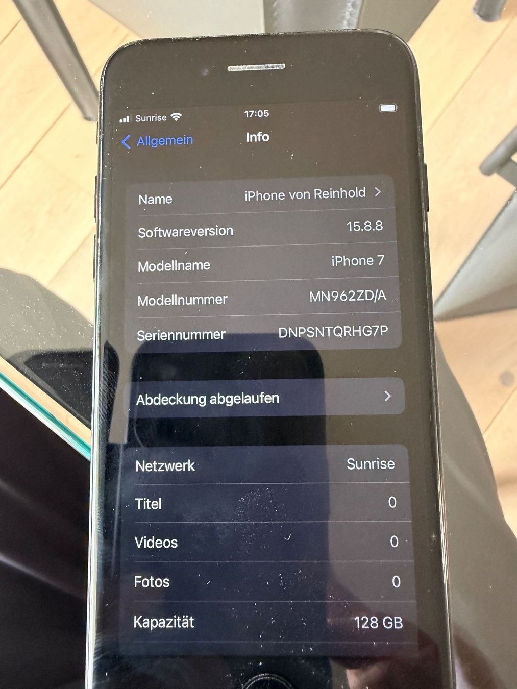 Apple Portables: iPhone 7, Jet Black, 128GB, Modell A1778 – D'occasion à Erlinsbach par Reinhold 1