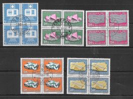 Viererblockserie Pro Patria 1961 B103 - B107 gestempelt